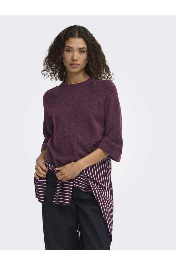 Pull Maille Mauve Wine ONLSIMONI ONLY - 1 | TOPS 2